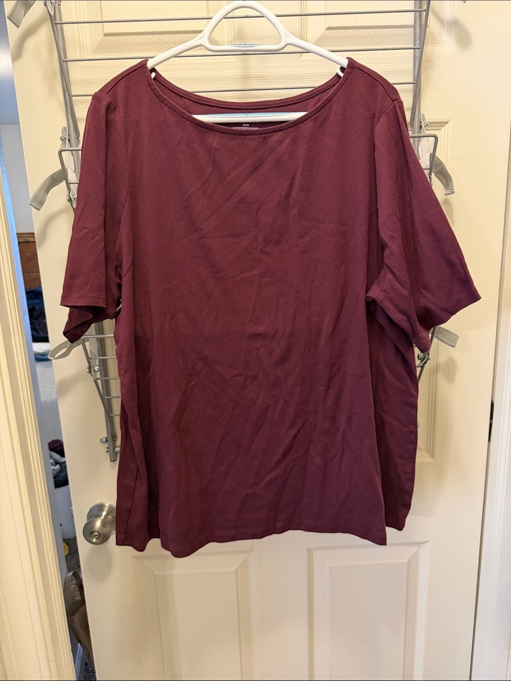 Lane Bryant Short Sleeve Crewneck Top - Burgundy